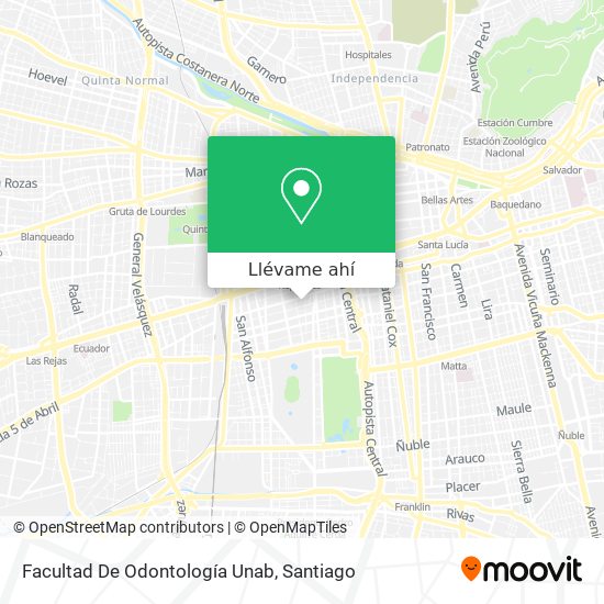 Mapa de Facultad De Odontología Unab