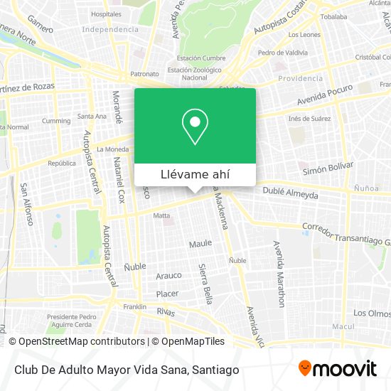 Mapa de Club De Adulto Mayor Vida Sana