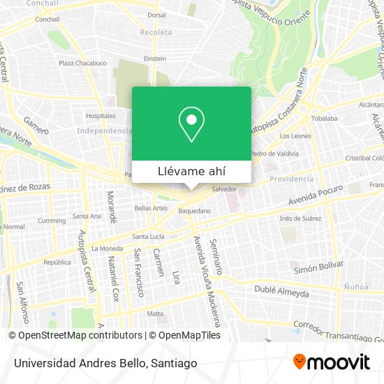 Mapa de Universidad Andres Bello