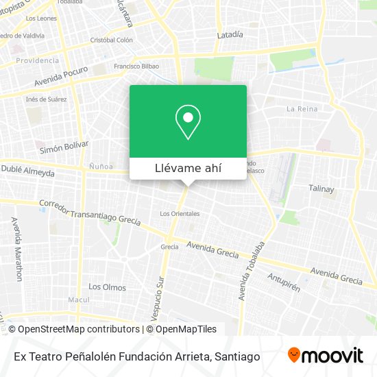 Mapa de Ex Teatro Peñalolén Fundación Arrieta
