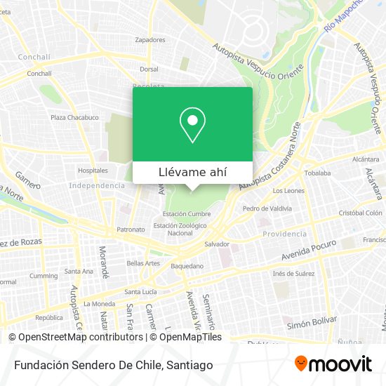Mapa de Fundación Sendero De Chile