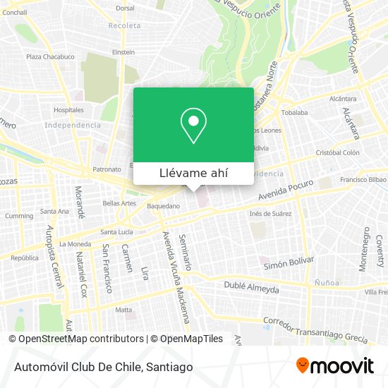 Mapa de Automóvil Club De Chile