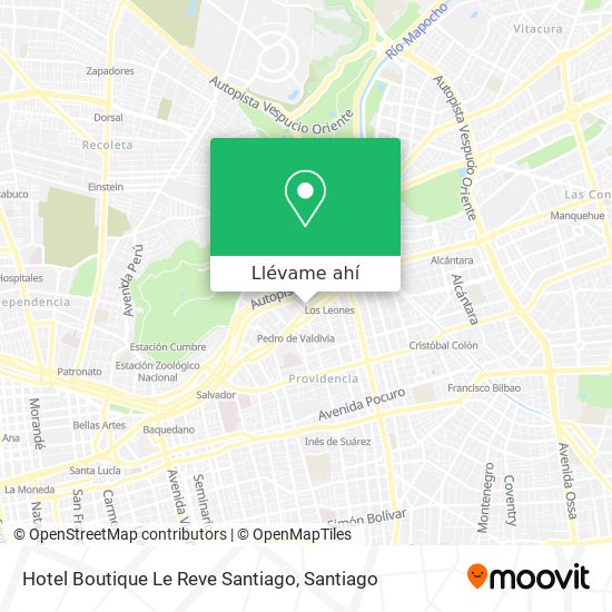 Mapa de Hotel Boutique Le Reve Santiago