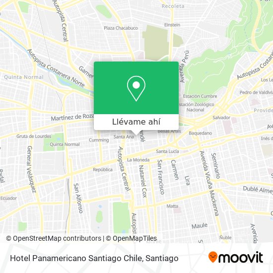 Mapa de Hotel Panamericano Santiago Chile