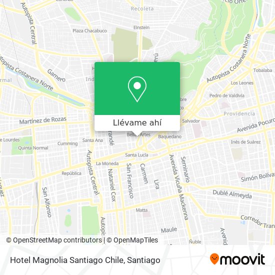 Mapa de Hotel Magnolia Santiago Chile