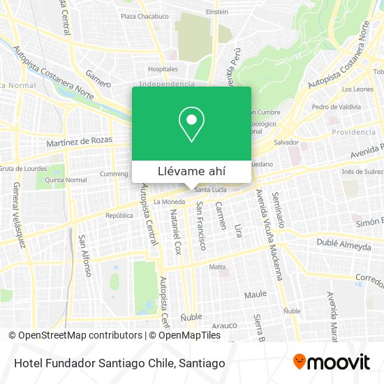 Mapa de Hotel Fundador Santiago Chile