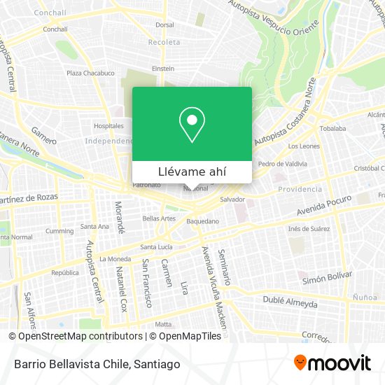 Mapa de Barrio Bellavista Chile