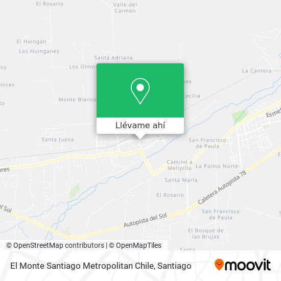 Mapa de El Monte Santiago Metropolitan Chile