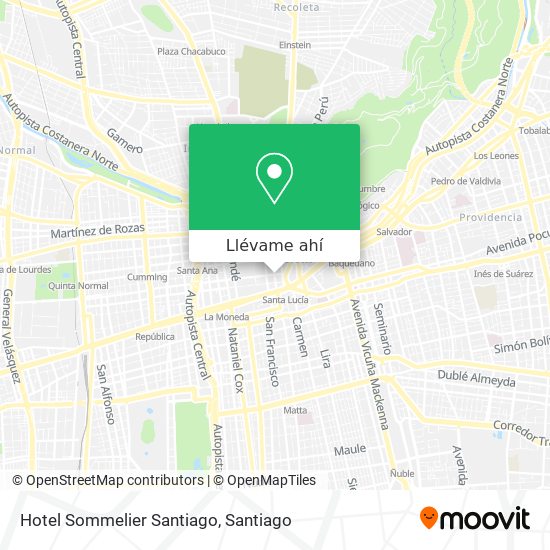 Mapa de Hotel Sommelier Santiago