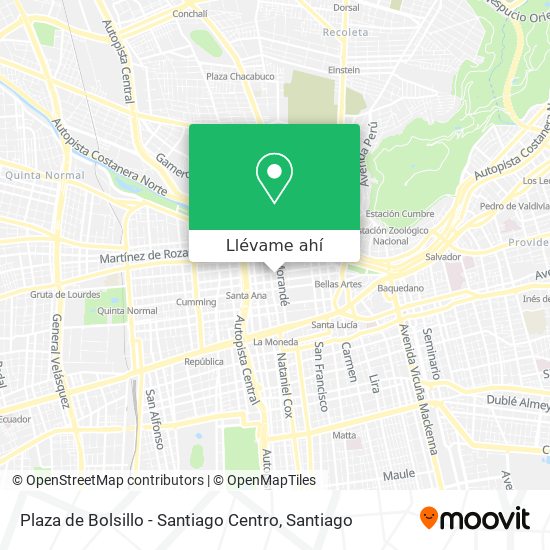 Mapa de Plaza de Bolsillo - Santiago Centro