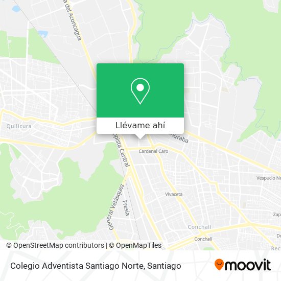 Mapa de Colegio Adventista Santiago Norte