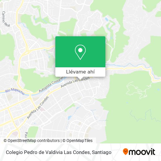 Mapa de Colegio Pedro de Valdivia Las Condes