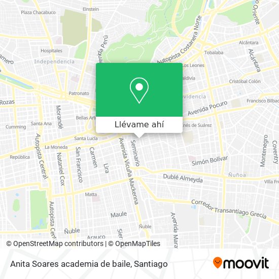 Mapa de Anita Soares academia de baile