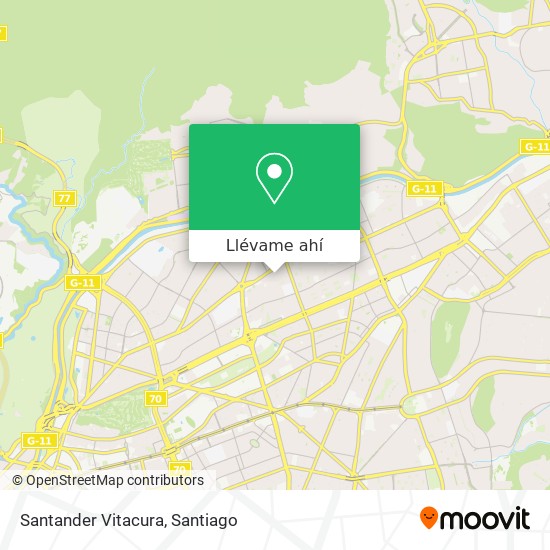 Mapa de Santander Vitacura