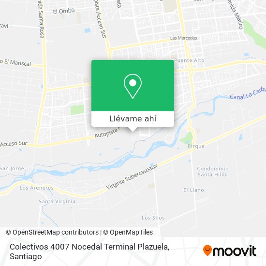 Mapa de Colectivos 4007 Nocedal Terminal Plazuela