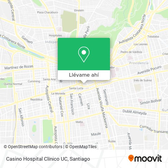 Mapa de Casino Hospital Clínico UC