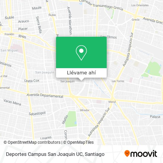 Mapa de Deportes Campus San Joaquín UC