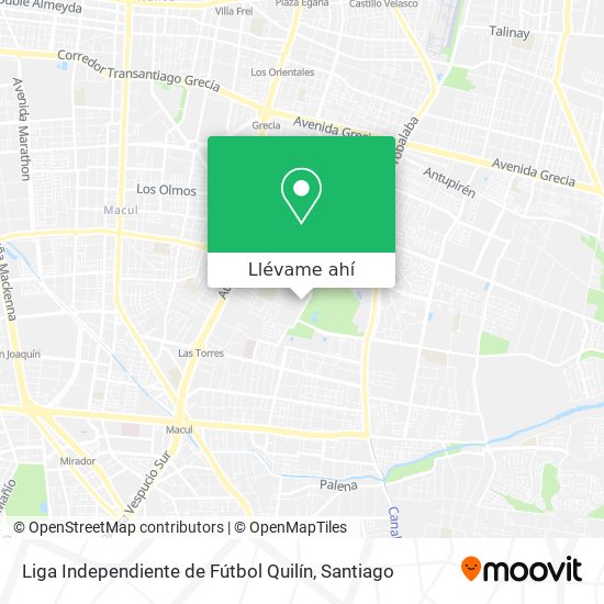 Mapa de Liga Independiente de Fútbol Quilín