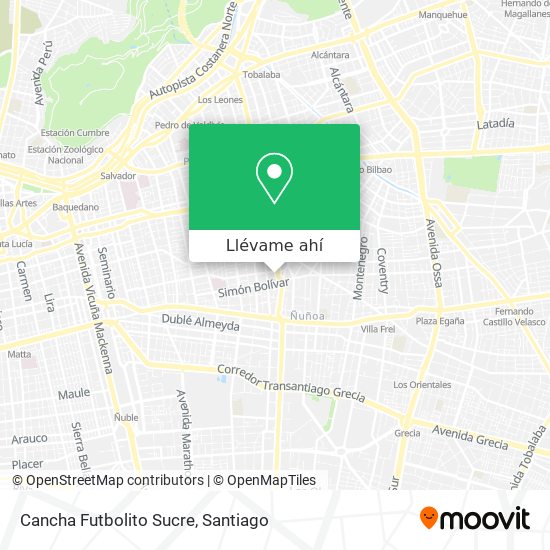 Mapa de Cancha Futbolito Sucre