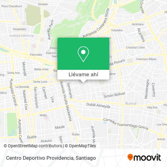 Mapa de Centro Deportivo Providencia