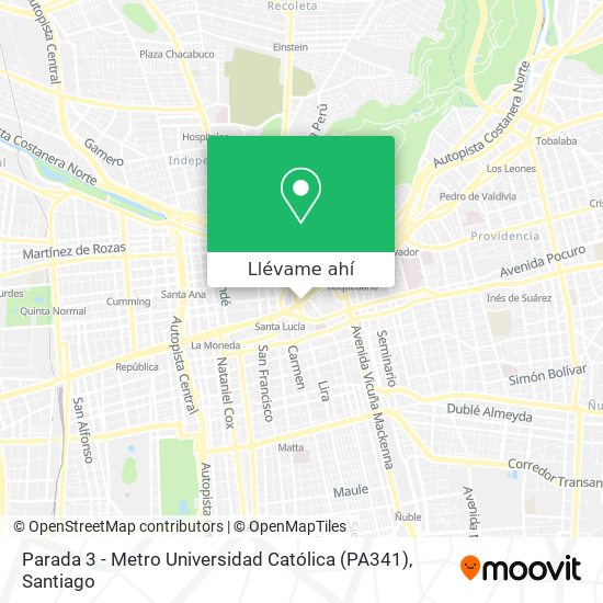 Mapa de Parada 3 - Metro Universidad Católica (PA341)