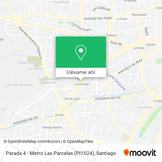 Mapa de Parada 4 - Metro Las Parcelas (PI1024)
