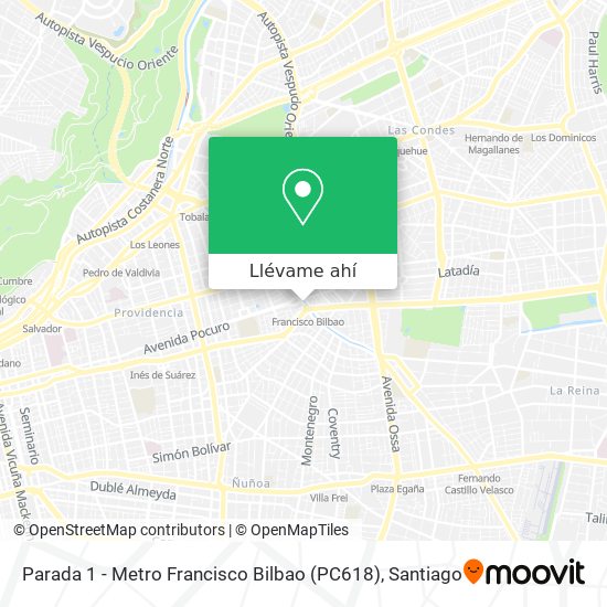 Mapa de Parada 1 - Metro Francisco Bilbao (PC618)