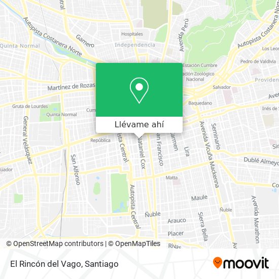 Cómo llegar a El Rincón del Vago en Santiago en Micro o Metro?