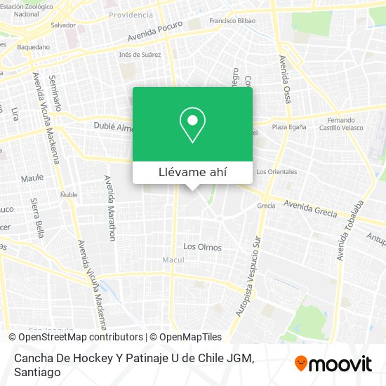 Mapa de Cancha De Hockey Y Patinaje U de Chile JGM