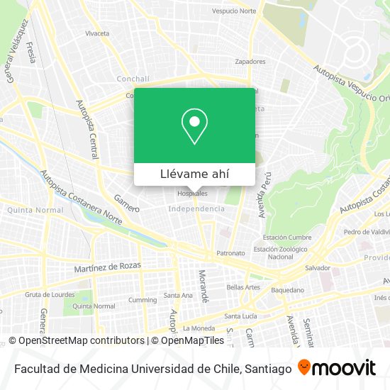 Mapa de Facultad de Medicina Universidad de Chile