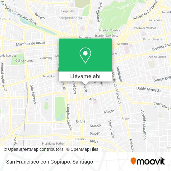 Mapa de San Francisco con Copiapo