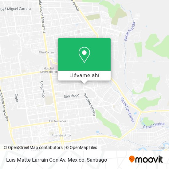 Mapa de Luis Matte Larraín Con Av. Mexico