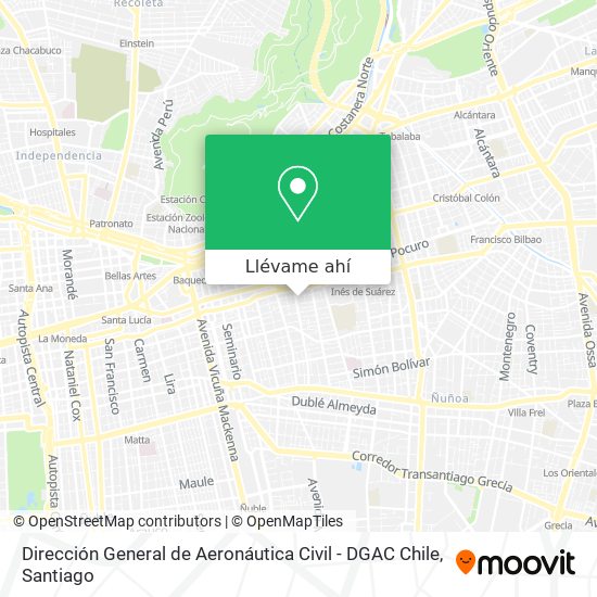 Mapa de Dirección General de Aeronáutica Civil - DGAC Chile