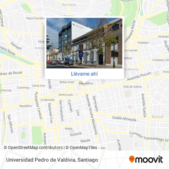 Mapa de Universidad Pedro de Valdivia
