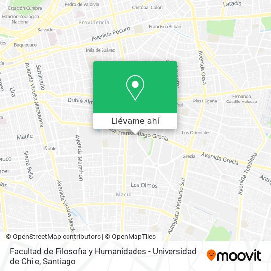 Mapa de Facultad de Filosofia y Humanidades - Universidad de Chile