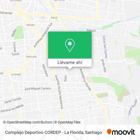 Mapa de Complejo Deportivo CORDEP - La Florida