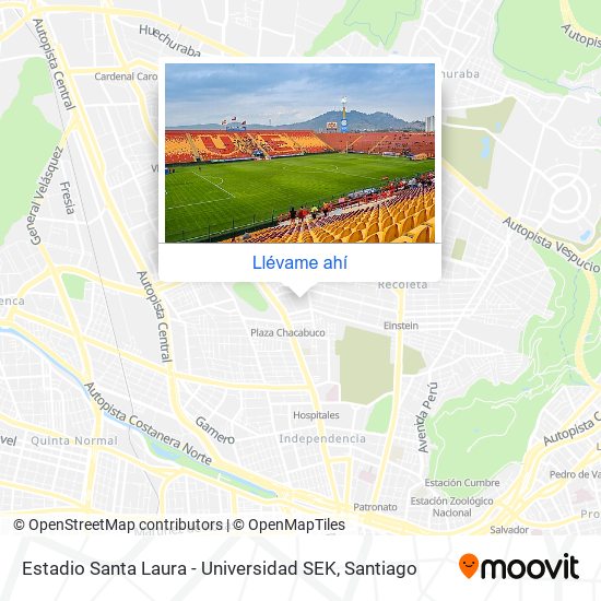 Mapa de Estadio Santa Laura - Universidad SEK