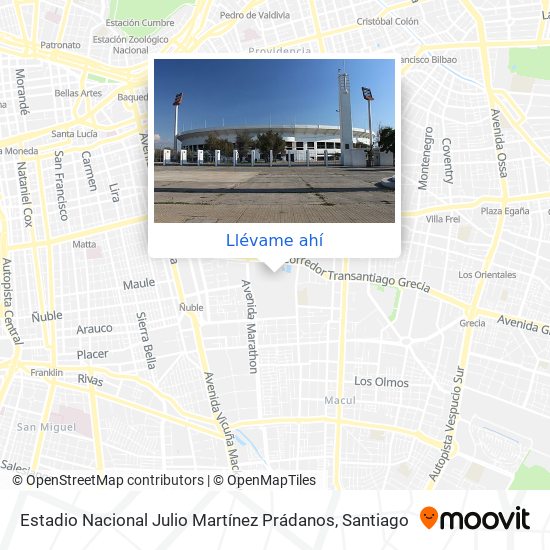 Mapa de Estadio Nacional Julio Martínez Prádanos