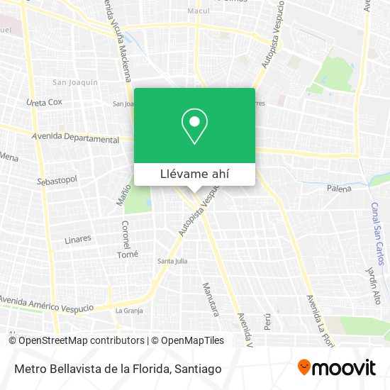 Mapa de Metro Bellavista de la Florida