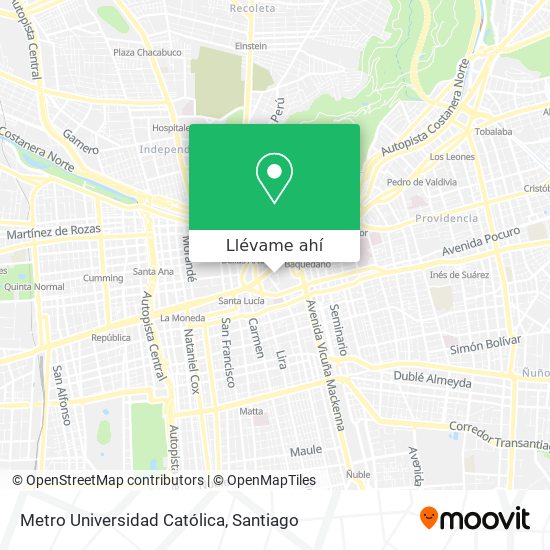 Mapa de Metro Universidad Católica