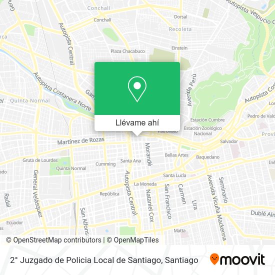 ¿Cómo llegar a 2° Juzgado de Policia Local de Santiago en Micro o metro?