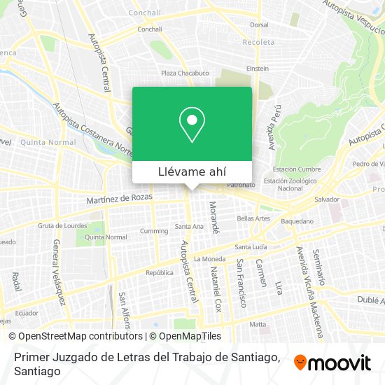 Mapa de Primer Juzgado de Letras del Trabajo de Santiago