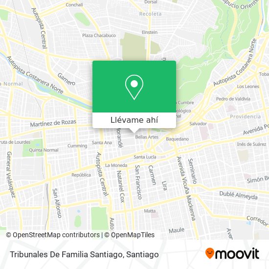 Mapa de Tribunales De Familia Santiago