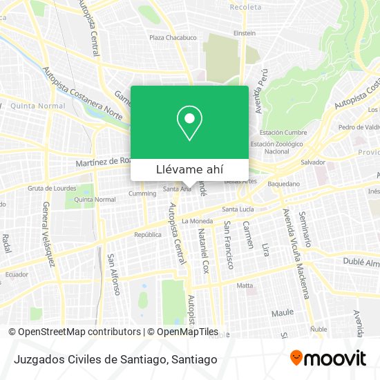 Mapa de Juzgados Civiles de Santiago