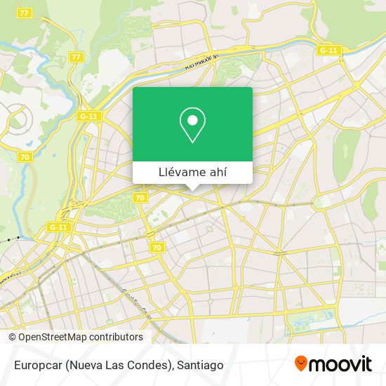 Mapa de Europcar (Nueva Las Condes)