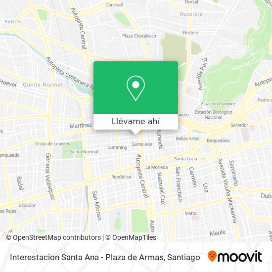 Mapa de Interestacion Santa Ana - Plaza de Armas