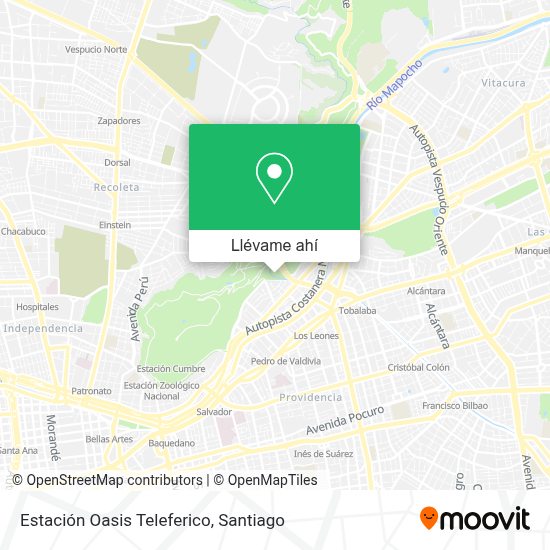 ¿Cómo llegar a Estación Oasis Teleferico en Providencia en Micro o Metro?