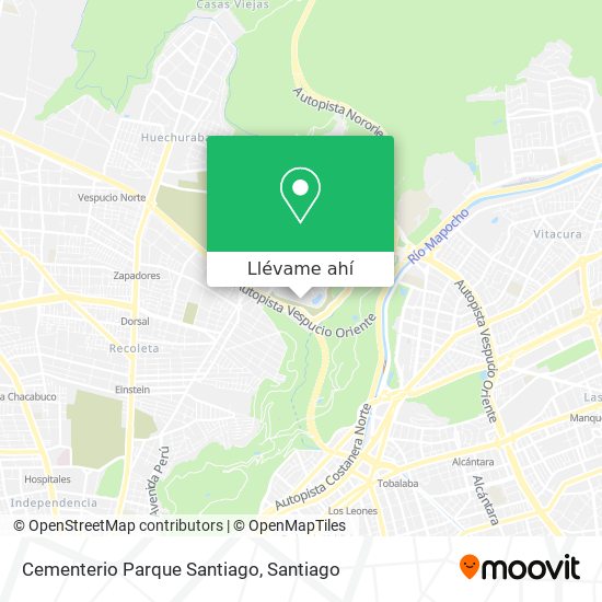 Mapa de Cementerio Parque Santiago