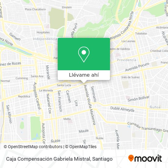 Mapa de Caja Compensación Gabriela Mistral