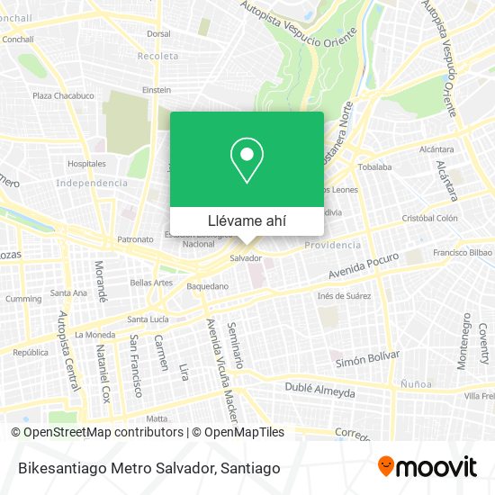 Mapa de Bikesantiago Metro Salvador